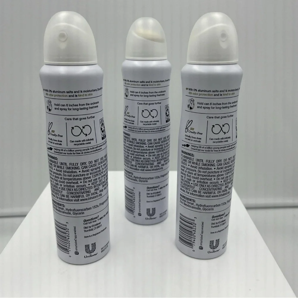 3 Pk Dove 0% Aluminum Pomegranate & Lemon Verbena 48 Hour Deodorant Spray-4oz - Picture 3 of 6